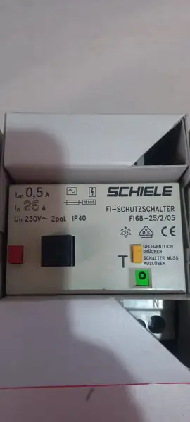 کلید محافظ جان نشتی جریان آلمانی  تک فاز 25 آمپر صنعتی برند SCHIELE