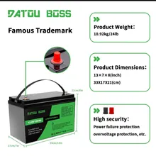 باتری 100آمپر 12 ولت لیتیوم فسفات آهن 100AH برند   DATOU Boss gallery5